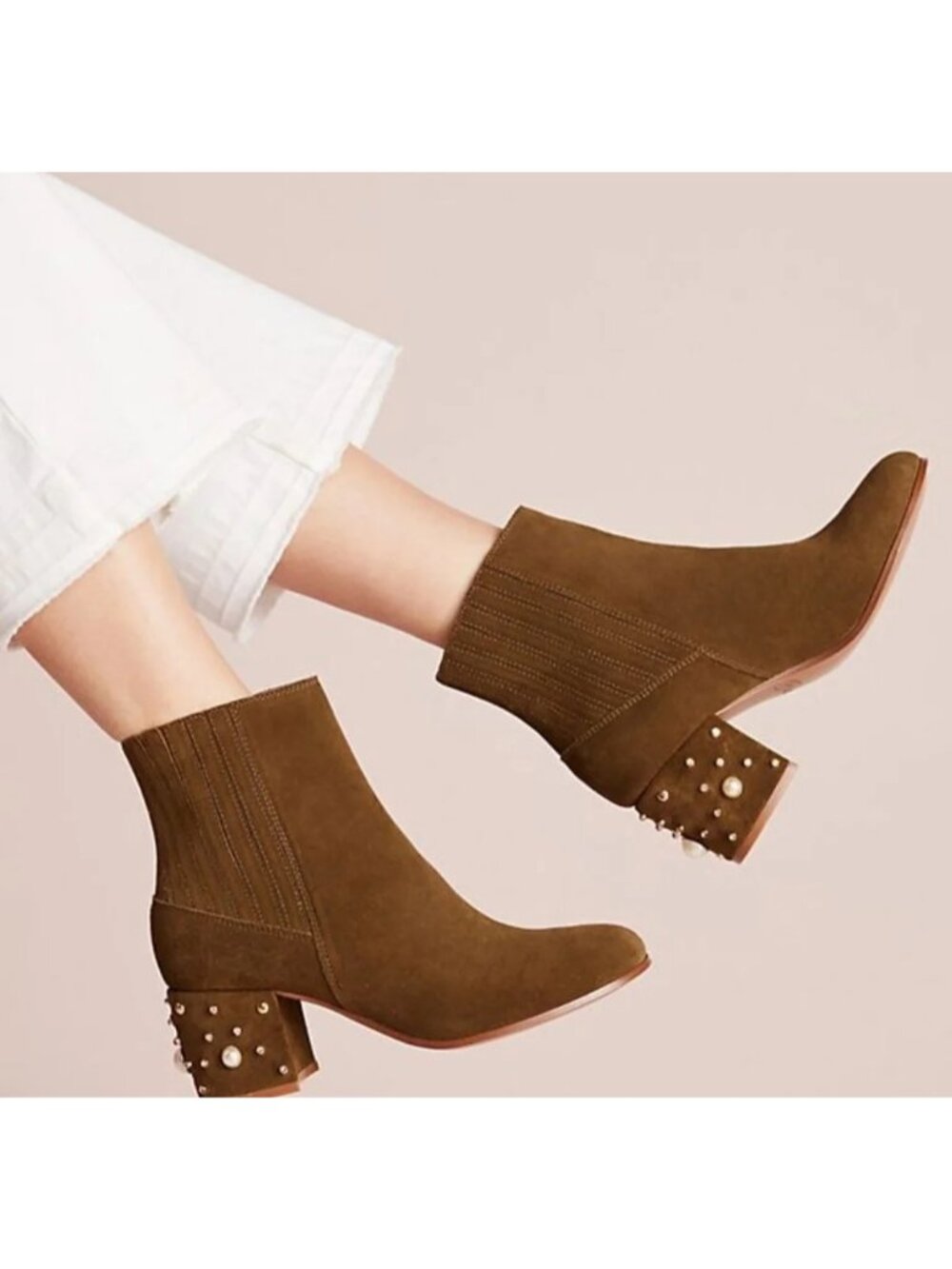 LIKE NEW! Anthropologie Bettye Muller Samantha Pear Jewelry Embellished Boots